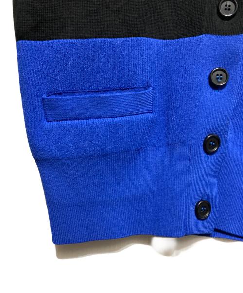 PLAN C（プランシー）PLAN C (プランシー) バイカラーカーディガン ブルー×ブラック サイズ:40の古着・服飾アイテム