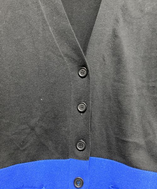 PLAN C（プランシー）PLAN C (プランシー) バイカラーカーディガン ブルー×ブラック サイズ:40の古着・服飾アイテム