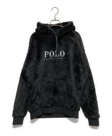 POLO RALPH LAUREN（ポロ・ラルフローレン）の古着「ロゴ刺繍 フリース フーディー」｜ブラック