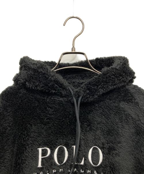 POLO RALPH LAUREN（ポロ・ラルフローレン）POLO RALPH LAUREN (ポロ・ラルフローレン) ロゴ刺繍 フリース フーディー ブラック サイズ:Sの古着・服飾アイテム