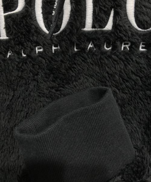 POLO RALPH LAUREN（ポロ・ラルフローレン）POLO RALPH LAUREN (ポロ・ラルフローレン) ロゴ刺繍 フリース フーディー ブラック サイズ:Sの古着・服飾アイテム