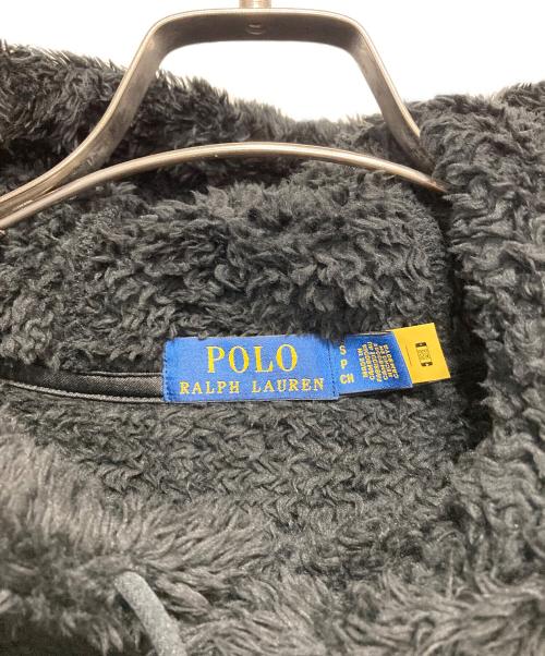 POLO RALPH LAUREN（ポロ・ラルフローレン）POLO RALPH LAUREN (ポロ・ラルフローレン) ロゴ刺繍 フリース フーディー ブラック サイズ:Sの古着・服飾アイテム