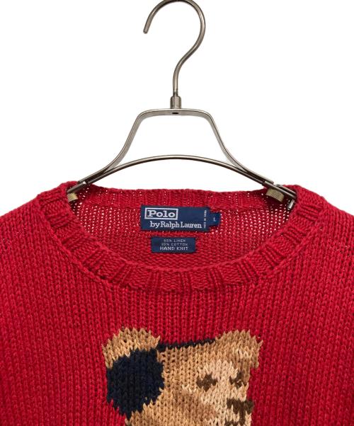 POLO RALPH LAUREN（ポロ・ラルフローレン）POLO RALPH LAUREN (ポロ・ラルフローレン) 90'sポロベアスキーニット レッド サイズ:Lの古着・服飾アイテム