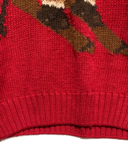 POLO RALPH LAUREN（ポロ・ラルフローレン）POLO RALPH LAUREN (ポロ・ラルフローレン) 90'sポロベアスキーニット レッド サイズ:Lの古着・服飾アイテム