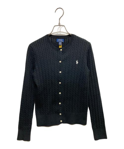 POLO RALPH LAUREN（ポロ・ラルフローレン）POLO RALPH LAUREN (ポロ・ラルフローレン) ケーブルニットカーディガン ブラック サイズ:XLの古着・服飾アイテム
