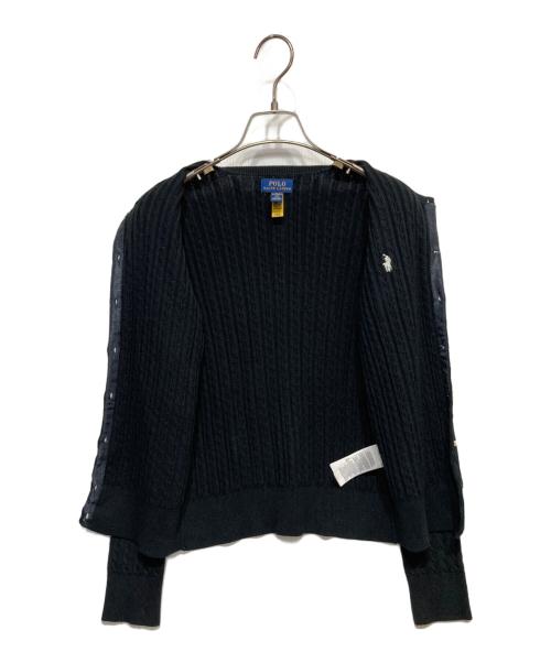 POLO RALPH LAUREN（ポロ・ラルフローレン）POLO RALPH LAUREN (ポロ・ラルフローレン) ケーブルニットカーディガン ブラック サイズ:XLの古着・服飾アイテム