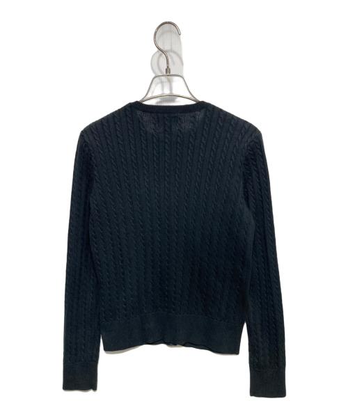 POLO RALPH LAUREN（ポロ・ラルフローレン）POLO RALPH LAUREN (ポロ・ラルフローレン) ケーブルニットカーディガン ブラック サイズ:XLの古着・服飾アイテム