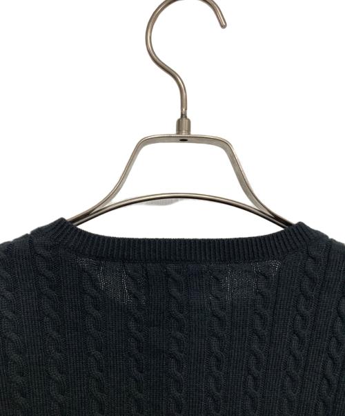 POLO RALPH LAUREN（ポロ・ラルフローレン）POLO RALPH LAUREN (ポロ・ラルフローレン) ケーブルニットカーディガン ブラック サイズ:XLの古着・服飾アイテム