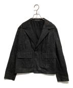 YOHJI YAMAMOTOヨウジヤマモト）の古着「箔プリントシワ加工ジャケット」｜ブラック
