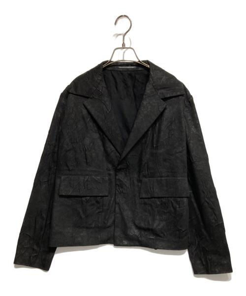 YOHJI YAMAMOTO（ヨウジヤマモト）YOHJI YAMAMOTO (ヨウジヤマモト) 箔プリントシワ加工ジャケット ブラック サイズ:1の古着・服飾アイテム