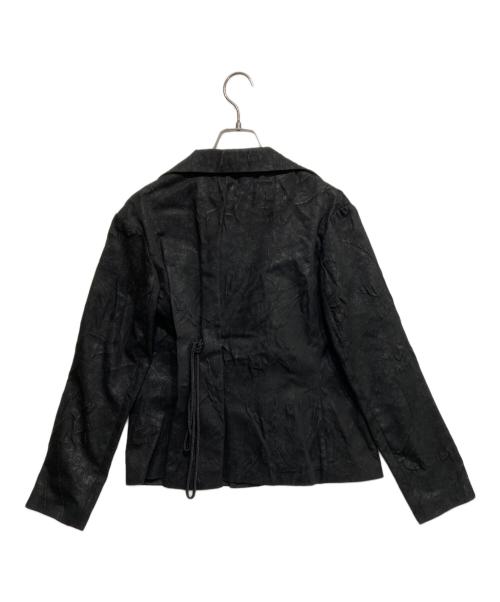 YOHJI YAMAMOTO（ヨウジヤマモト）YOHJI YAMAMOTO (ヨウジヤマモト) 箔プリントシワ加工ジャケット ブラック サイズ:1の古着・服飾アイテム