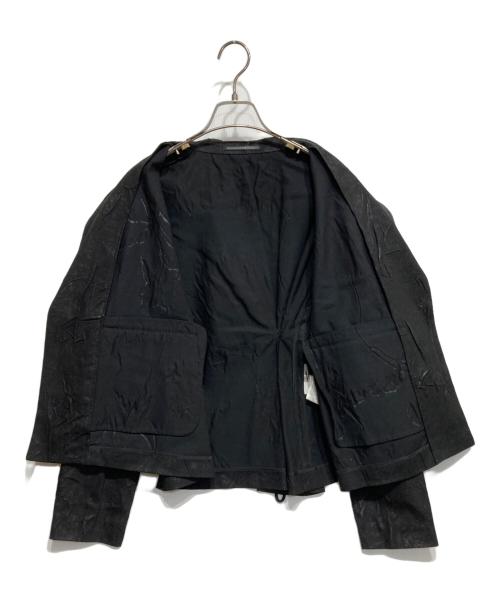 YOHJI YAMAMOTO（ヨウジヤマモト）YOHJI YAMAMOTO (ヨウジヤマモト) 箔プリントシワ加工ジャケット ブラック サイズ:1の古着・服飾アイテム