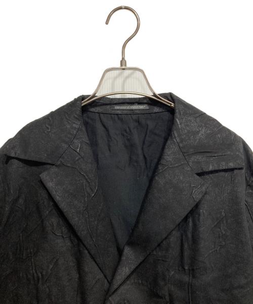 YOHJI YAMAMOTO（ヨウジヤマモト）YOHJI YAMAMOTO (ヨウジヤマモト) 箔プリントシワ加工ジャケット ブラック サイズ:1の古着・服飾アイテム