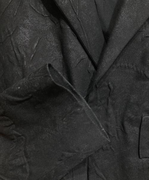 YOHJI YAMAMOTO（ヨウジヤマモト）YOHJI YAMAMOTO (ヨウジヤマモト) 箔プリントシワ加工ジャケット ブラック サイズ:1の古着・服飾アイテム