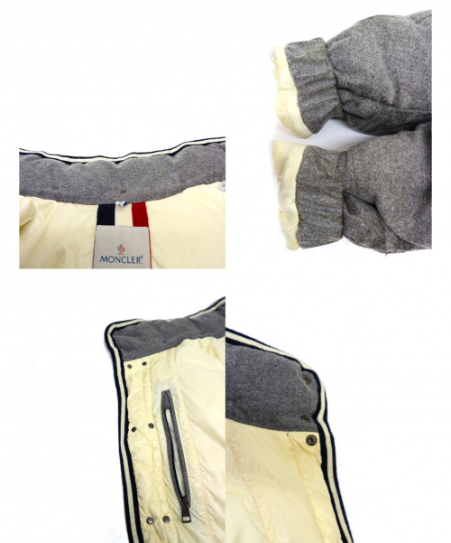 MONCLER（モンクレール）MONCLER (モンクレール) フード付ダウンジャケット グレー サイズ:2 BRANSON アニメーションタグの古着・服飾アイテム