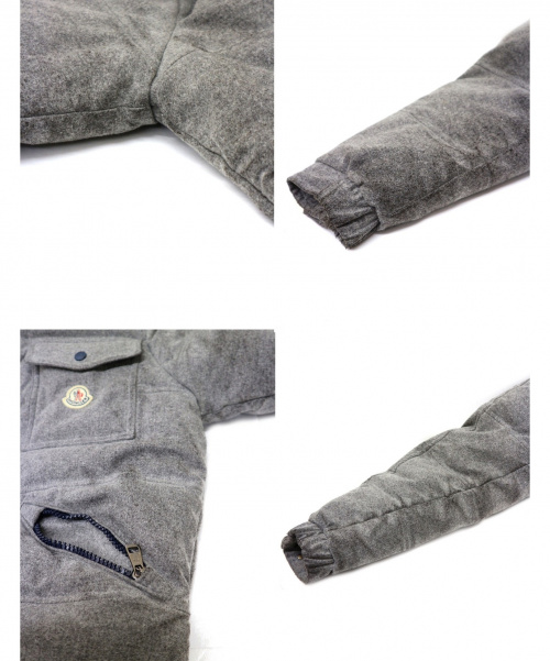 MONCLER（モンクレール）MONCLER (モンクレール) フード付ダウンジャケット グレー サイズ:2 BRANSON アニメーションタグの古着・服飾アイテム