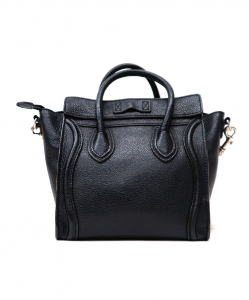 CELINE（セリーヌ）CELINE (セリーヌ) ラゲージナノショッパー2WAYバッグ ブラック イタリア製 MICRO LUGGAGE ラムドカーフスキン S-SA-019 S・CU・1101の古着・服飾アイテム
