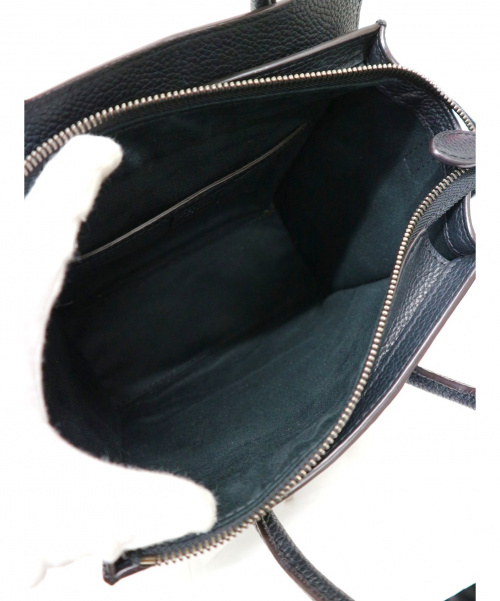 CELINE（セリーヌ）CELINE (セリーヌ) ラゲージナノショッパー2WAYバッグ ブラック イタリア製 MICRO LUGGAGE ラムドカーフスキン S-SA-019 S・CU・1101の古着・服飾アイテム