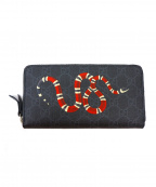 GUCCIグッチ）の古着「キングスネークプリントウォレット/長財布」｜ブラック