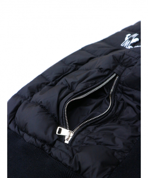 MONCLER（モンクレール）MONCLER (モンクレール) ニットスリーブライトダウンジャケット ブラック サイズ:M 19AW・「maglione tricot cardigan」の古着・服飾アイテム