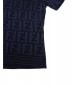 中古・古着 FENDI (フェンディ) [OLD]ズッカ柄ニットポロシャツ ネイビー サイズ:40 USA6 イタリア製：6800円