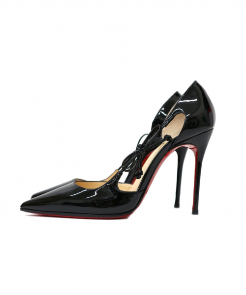 Christian Louboutin（クリスチャン・ルブタン）Christian Louboutin (クリスチャン ルブタン) パテントサイドリボンハイヒールパンプス ブラック サイズ:36　1/2の古着・服飾アイテム