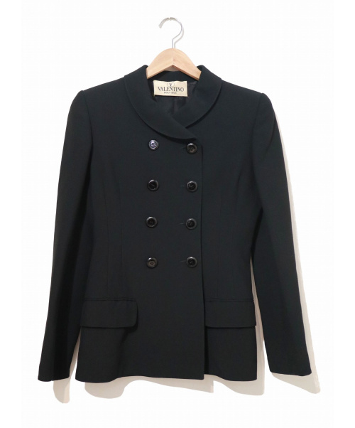 VALENTINO（ヴァレンティノ）VALENTINO (ヴァレンティノ) [OLD]パワーショルダーダブルブレストジャケット ブラック サイズ:6表記 ヴィンテージ・オールドヴァレンティノブティックの古着・服飾アイテム