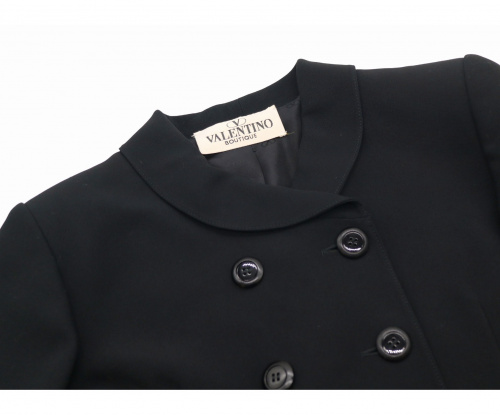 VALENTINO（ヴァレンティノ）VALENTINO (ヴァレンティノ) [OLD]パワーショルダーダブルブレストジャケット ブラック サイズ:6表記 ヴィンテージ・オールドヴァレンティノブティックの古着・服飾アイテム