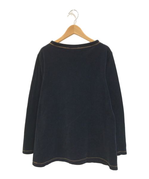 FENDI（フェンディ）FENDI (フェンディ) [OLD]FFロゴベロアカットソー ネイビー サイズ:44表記の古着・服飾アイテム