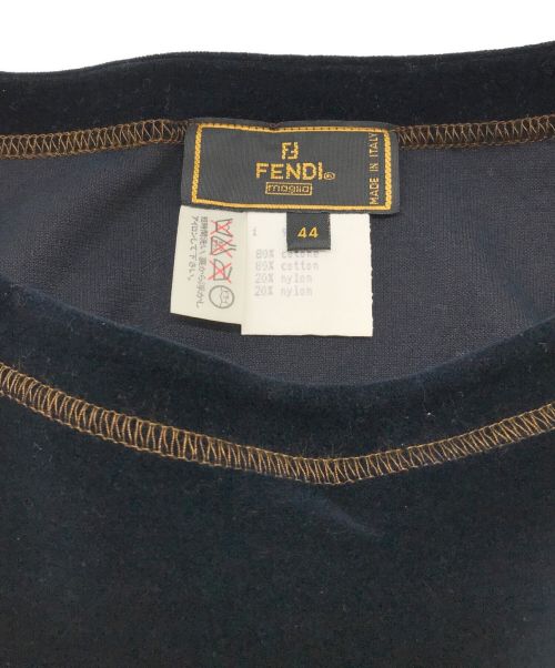 FENDI（フェンディ）FENDI (フェンディ) [OLD]FFロゴベロアカットソー ネイビー サイズ:44表記の古着・服飾アイテム