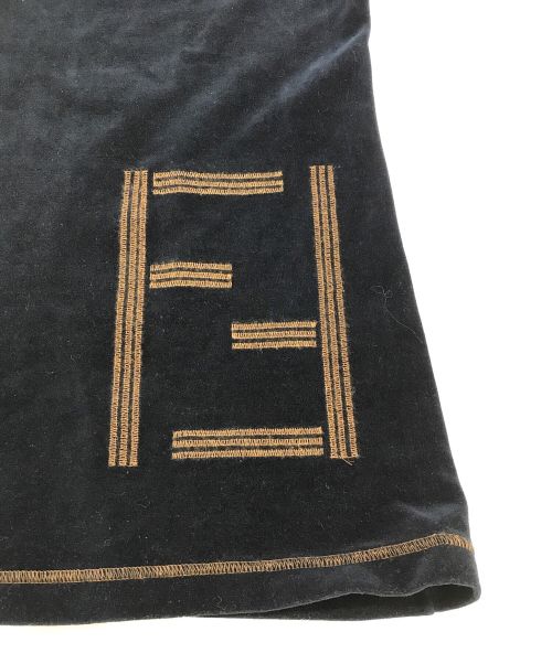 FENDI（フェンディ）FENDI (フェンディ) [OLD]FFロゴベロアカットソー ネイビー サイズ:44表記の古着・服飾アイテム