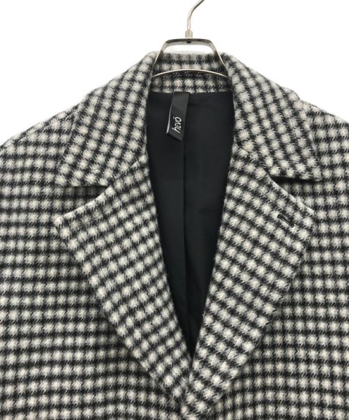 HEVO（イーヴォ）HEVO (イーヴォ) ウールチェックコート ホワイト サイズ:freeの古着・服飾アイテム