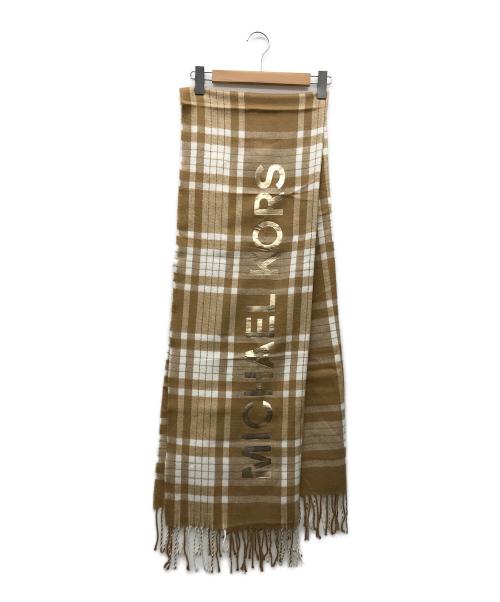 MICHAEL KORS（マイケル・コース）MICHAEL KORS (マイケルコース) プレイドラップストール ブラウンの古着・服飾アイテム