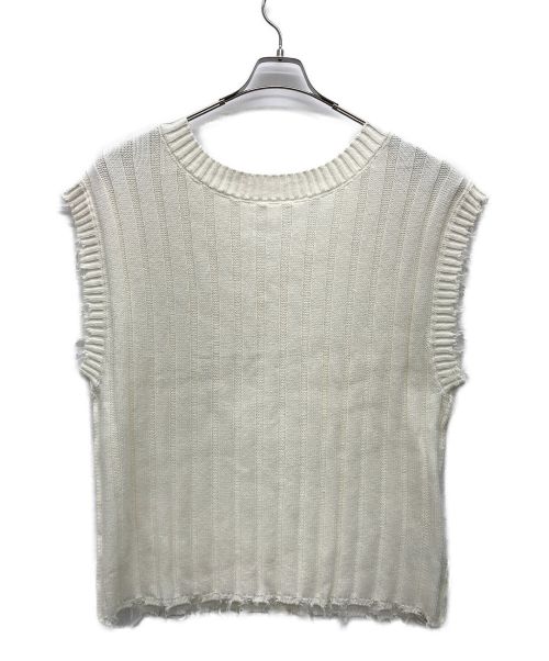 Whim Gazette THE PAUSE（ウィム ガゼット ザ ポーズ）Whim Gazette THE PAUSE (ウィム ガゼット ザ ポーズ) グランジニットベスト ホワイト サイズ:Fの古着・服飾アイテム