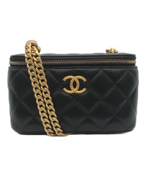 CHANEL（シャネル）CHANEL (シャネル) Ｗチェーンバニティケース ブラックの古着・服飾アイテム
