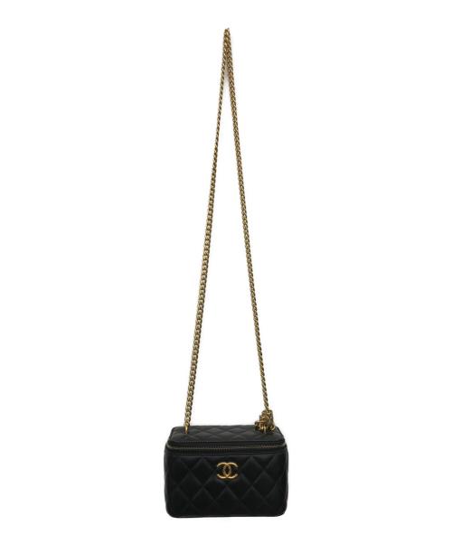 CHANEL（シャネル）CHANEL (シャネル) Ｗチェーンバニティケース ブラックの古着・服飾アイテム