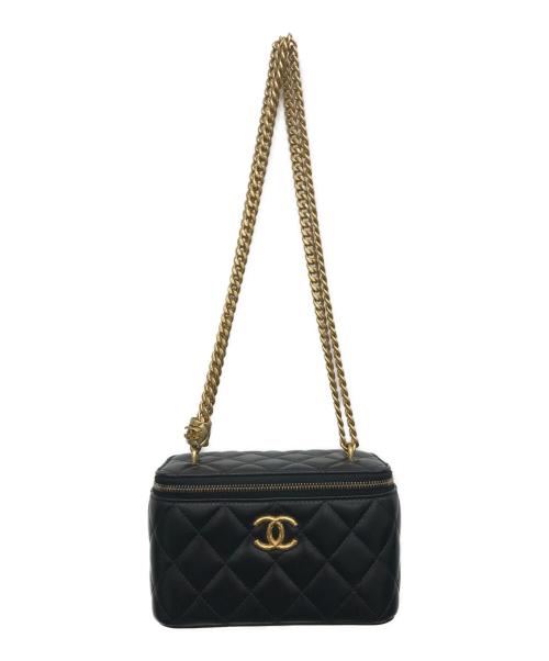 CHANEL（シャネル）CHANEL (シャネル) Ｗチェーンバニティケース ブラックの古着・服飾アイテム