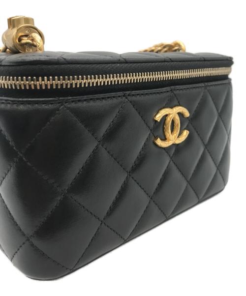CHANEL（シャネル）CHANEL (シャネル) Ｗチェーンバニティケース ブラックの古着・服飾アイテム