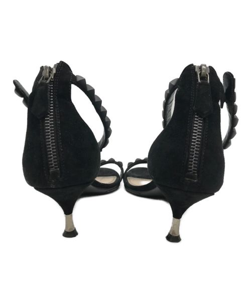 PRADA（プラダ）PRADA (プラダ) スタッズバックジップサンダル ブラック サイズ:39の古着・服飾アイテム