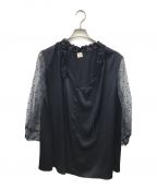 EFFE BEAMSエッフェ ビームス）の古着「ドットオーガンジーブラウス」｜ネイビー