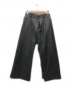 .efiLevolエフィレボル）の古着「フェイクレザーレイヤードパンツ」｜ブラック