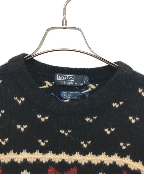 POLO RALPH LAUREN（ポロ・ラルフローレン）POLO RALPH LAUREN (ポロ・ラルフローレン) ウール・シルクハンドニット ブラック サイズ:Mの古着・服飾アイテム