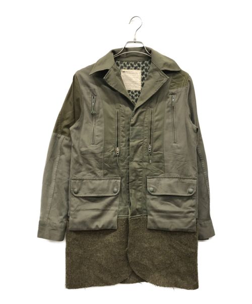 ink（インク）INK (インク) 切替コート カーキ サイズ:Sの古着・服飾アイテム