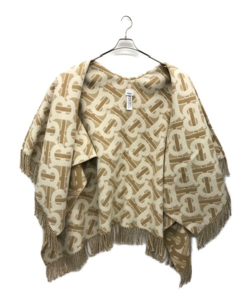 BURBERRY（バーバリー）BURBERRY (バーバリー) カシミヤ混モノグラムケープ ベージュ サイズ:137×140cmの古着・服飾アイテム