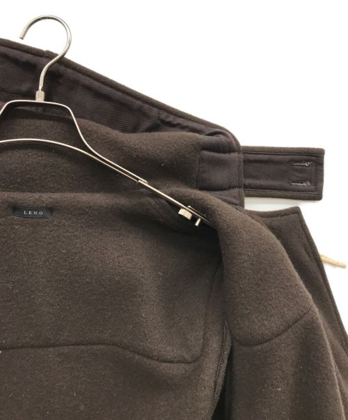 leno（リノ）LENO (リノ) ウール カシミヤ ロング ダッフル コート ブラウンの古着・服飾アイテム