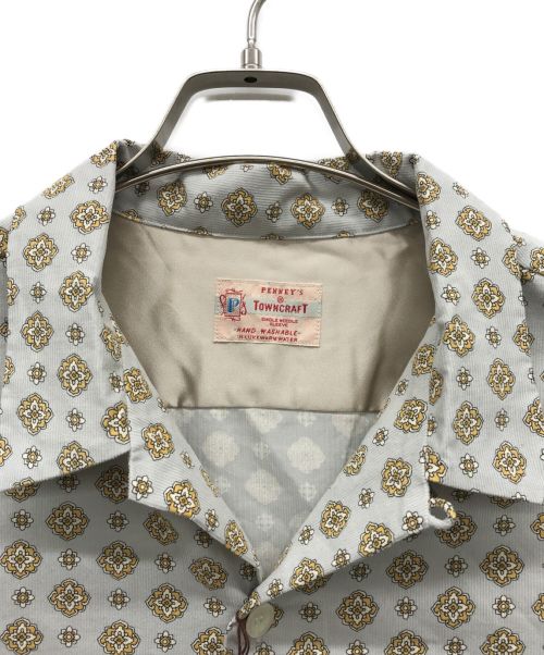 TOWN CRAFT（タウンクラフト）TOWN CRAFT (タウンクラフト) 50S PRINTED OPEN SHIRTS CORDUROY グレー サイズ:42-44　Large 未使用品の古着・服飾アイテム