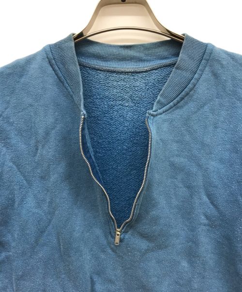 USED（ユーズド）USED (ユーズド) ハーフジップ半袖スウェット ブルー サイズ:不明の古着・服飾アイテム