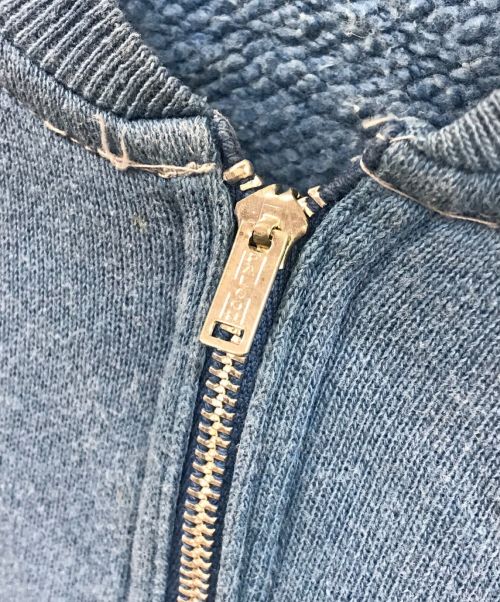 USED（ユーズド）USED (ユーズド) ハーフジップ半袖スウェット ブルー サイズ:不明の古着・服飾アイテム