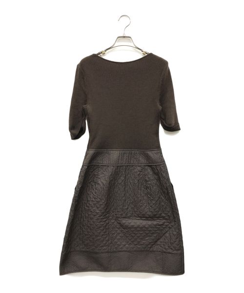 TO BE CHIC（トゥービーシック）TO BE CHIC (トゥービーシック) ニット切替ワンピース ブラウン サイズ:40の古着・服飾アイテム