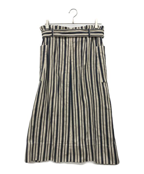 ebure（エブール）EBURE (エブール) リネン混ストライプスカート ベージュ サイズ:38の古着・服飾アイテム